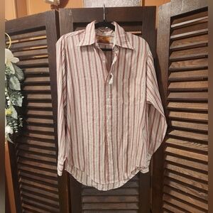 Van Heusen Men's Striped Shirt - Red and White